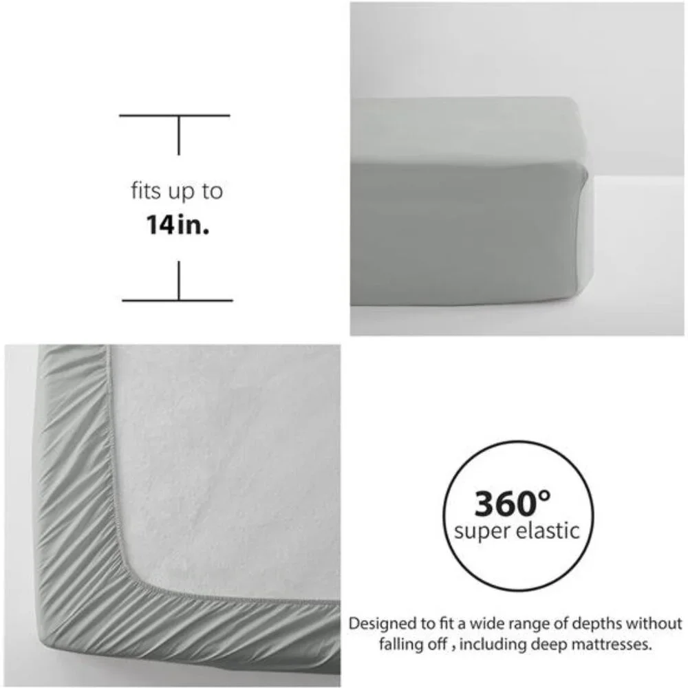 New Full Comforter Set 7 Pieces, Grey Seersucker Bed in a Bag with Comforter